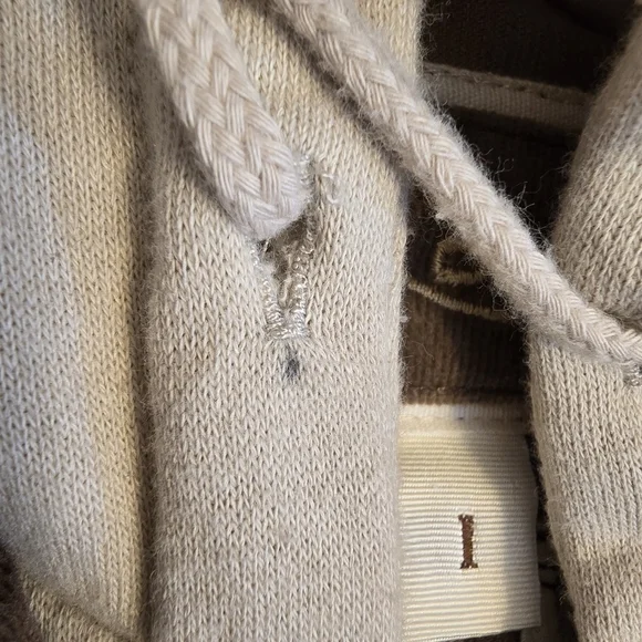 Nori Vintage Y2K Brown/Beige Corduroy Hoodie/Zip Up Blazer Size 1 Buttons - Picture 13 of 13